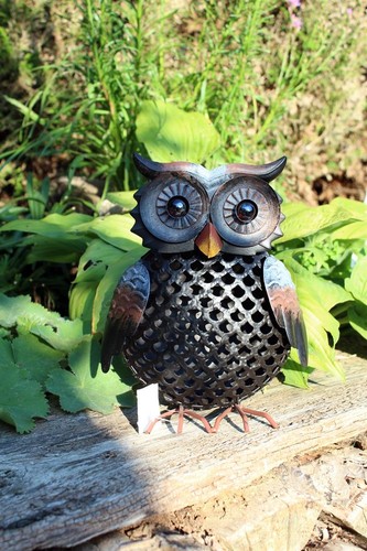 Gartenfigur eule metall - gartenfigur,