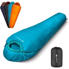 Schlafsack -10°C~15°C 4 Jahreszeiten, Mumienschlafsack Winter für Erwachsene ...