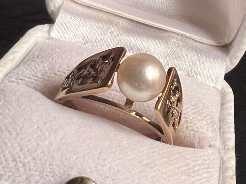 Eleganter vintage perlring aus - vintage,