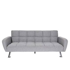 B-Ware Sofa MCW-K19, Schlafsofa, Nosagfederung Schlaffunktion, Stoff hellgrau