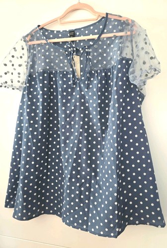 Bluse blau mit - 52,