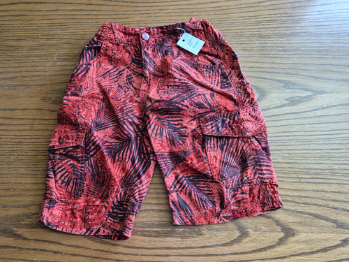 Stoffhose kurz orange mit