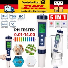 5in1 Digital Messgerät PH/EC/TEMP/SALT/TDS Tester Pen Trinkwasser Prüfer