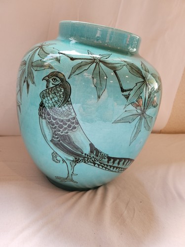 Karlsruher majolika vase groß - majolika,