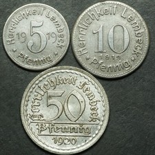 NOTGELD: 5, 10 & 50 Pfennig