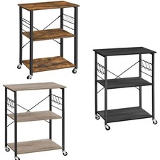 Küchenregal auf Rollen Servierwagen mit 3 Ebenen Küchenwagen Mikrowellen-Regal