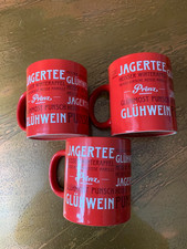 3 Glühwein-Tassen, Grog, Tee, Jagertee , Weihnachten, rot. 0,25L