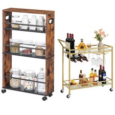 HOOBRO Servierwagen Küchenwagen Küchenregal Nischenregal Rollwagen Stabil