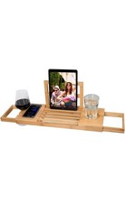 Badewannenablage aus Holz Wannenablage Badewannenbrett ausziehbar Wannenaufsatz