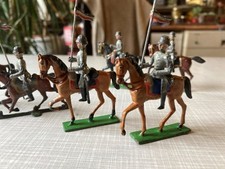 Zinnsoldaten (alt) - 7 Stück - Zu Pferd - beritt - WK I - vollplastisch - 6/8 cm
