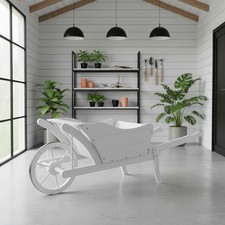 Pflanzschubkarre Weiß Holz