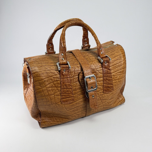 Vintage leder reise tasche - leder,