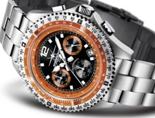 FIREFOX FIGHTER FFS05 Herrenuhr Chronograph schwarz orange 10 ATM Seiko Werk