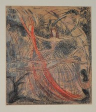 Ballett - Kreide-Zeichnung - Tänzerinnen Tanz 1970