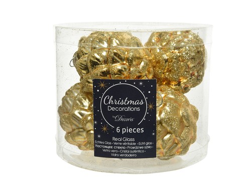 Weihnachtskugeln 7cm glas - 6,