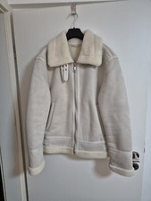 Zara Shearling Piloten Bomber Aviator Jacke Beige M