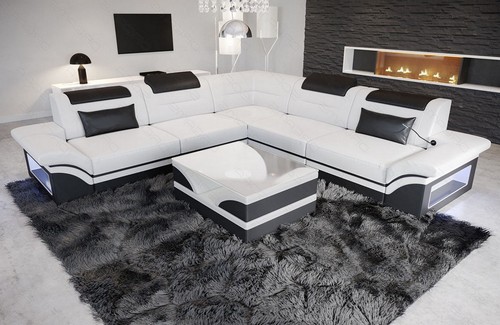 Leder ecksofa couch ledersofa - couch,