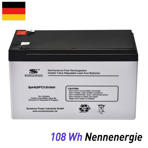 Sunstone 12v 9ah agm - 9ah, batterie