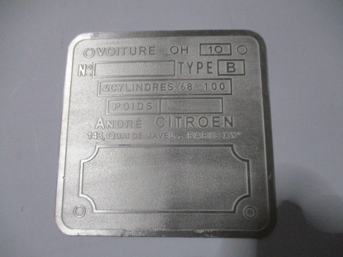 Typenschild andre citroen - andre,