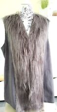 Bonita Weste Damen Leder Look Faux Fell Gr. 42 Zottelfell XL TOP