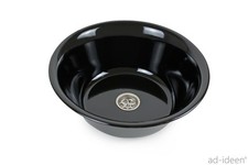 Edelstahl Spülbecken Spüle Waschbecken mit Ablauf 24cmØ Dunkel Wohnmobil Camping