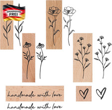 Holzstempel Set mit Blumen