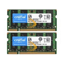 Crucial Kits 2x 4GB 2RX8 PC2-6400 DDR2-800MHz 200pin SODIMM Laptop Speicher RAM