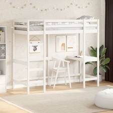 Hochbett mit Schreibtisch Kinderbett Etagenbett Bett Massivholz Kiefer vidaXL
