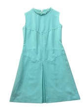 Marschner Kleid A-Linie 42 XL Blau Pastell Türkis Aqua Retro 60er/70er Vintage