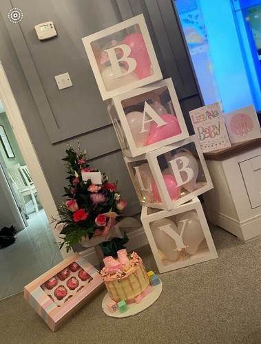 Baby shower ballonbox turm - baby,