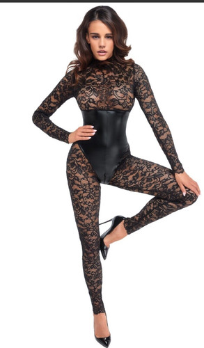 Noir handmade spitzencatsuit - noir,
