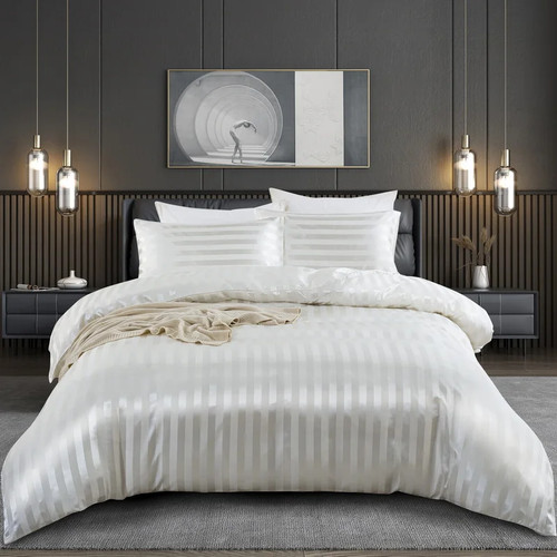 Satin gestreift bettbezug - gestreift,