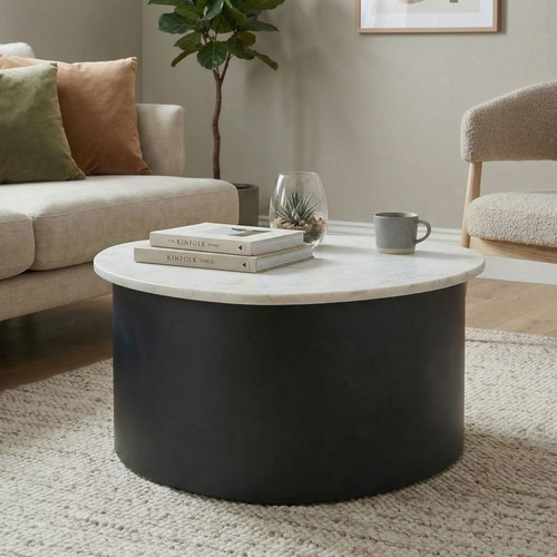 Couchtisch schwarz 63cm marmor - couchtisch,