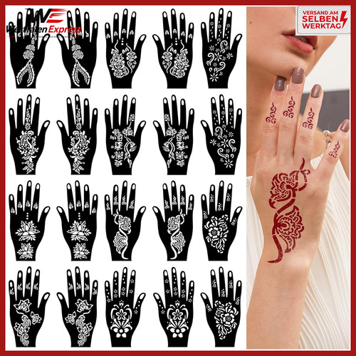 Henna tattoo schablonen set - henna,