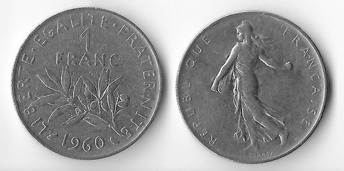 Münze frankreich franc - , 1