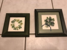 2 kreuzstich,Kranz,Efeu, fertig gestickt,mit Rahmen