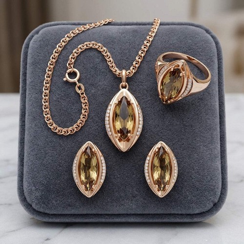 Schmuckset braune zirkonia - schmuckset,