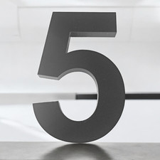 Hausnummer Hausnummernschild Zahlen Nummer 8mm  Vollacryl Anthrazitgrau Matt