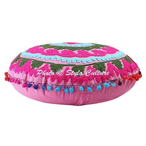 Ethno blumen rund bestickt - rund,