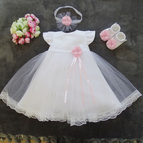 Taufkleid stirnband tüll - +stirnband,