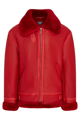 Herren rote shearling aviator - herren,