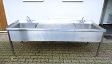 SPÜLTISCH DOPPELT BECKEN EDELSTAHL SPÜLE GASTRONOMIE RESTRAUNT SPÜLBECKEN