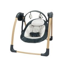 Babywippe mit Musik, Vibration und Spielbogen, shedy grey, Klappbare Babywippe