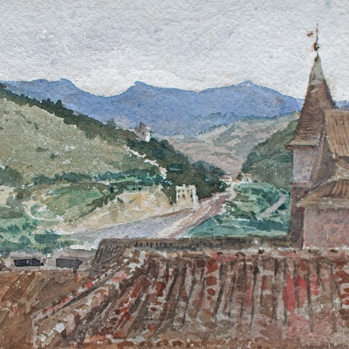 Aquarell panorama südliche - aquarell,