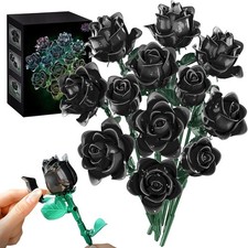 Bausatz Schwarze Rosen Blumenstrauß Klemmbausteine Blumen Konstruktion Modellbau