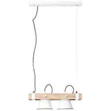 Plow Pendelleuchte 2flg weiß/holz hell 82172-05 ,E27