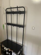 PINNIG Garderobenständer mit Bank, schwarz, 193x37x90 cm