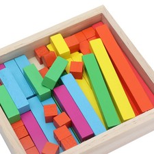 Wooden Counting Sticks Colorful Cuisenaire Rods Individual Kit For Children Coun