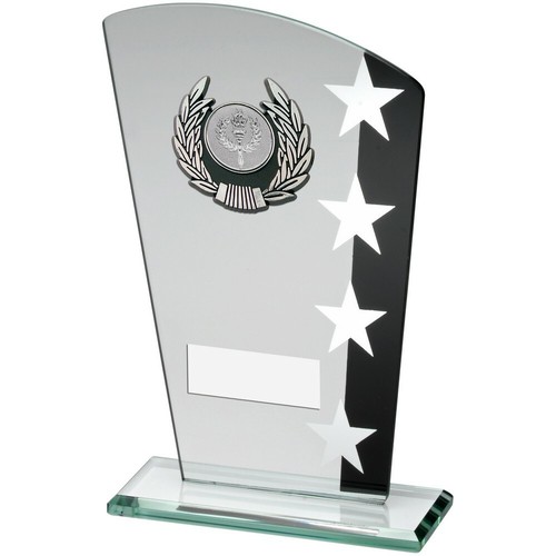 Schwarz silber glas mit - schwarz/silber, borte