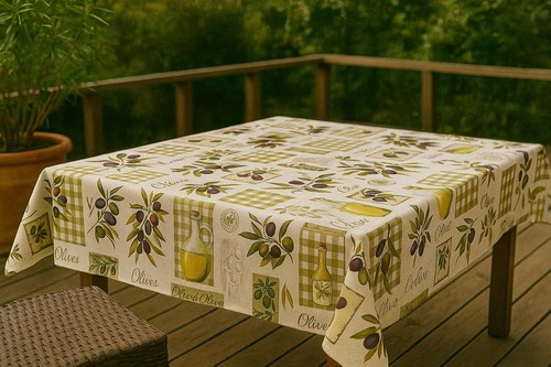 Wachstuch olive tischdecke - wachstuch,